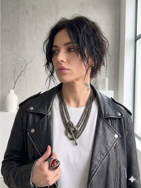 Stephen Webster Silver Garnet Shark Jaw Multi-Strand Chain Necklace
